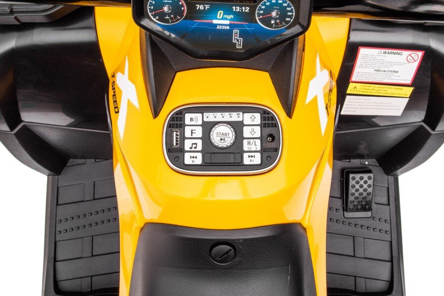 Elektrinis keturratis vaikams 4x4 320W 24 V, geltonas