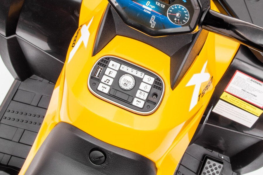 Elektrinis keturratis vaikams 4x4 320W 24 V, geltonas