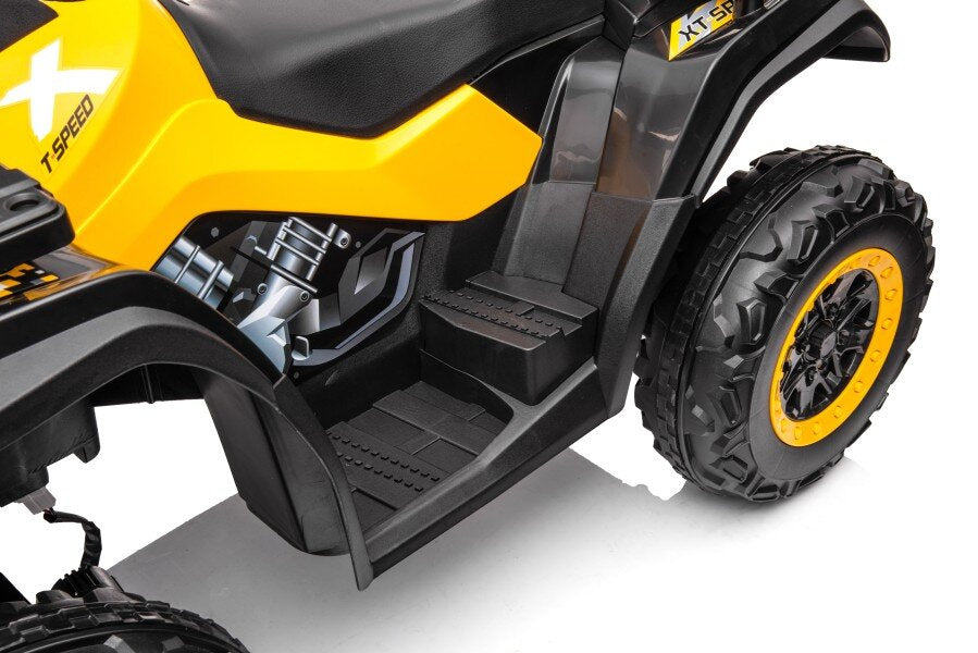 Elektrinis keturratis vaikams 4x4 320W 24 V, geltonas