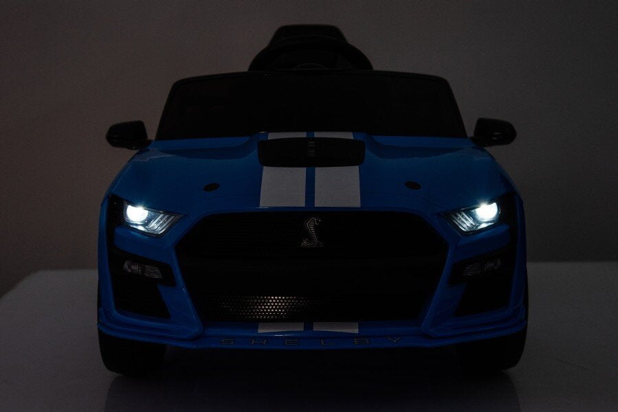 Vienvietis elektromobilis vaikams Ford Mustang GT500 Shelby, mėlynas