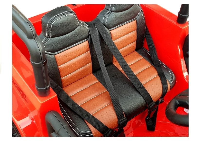 Dvivietis elektromobilis džipas WXE-1688 4x4 STRONG, raudonas