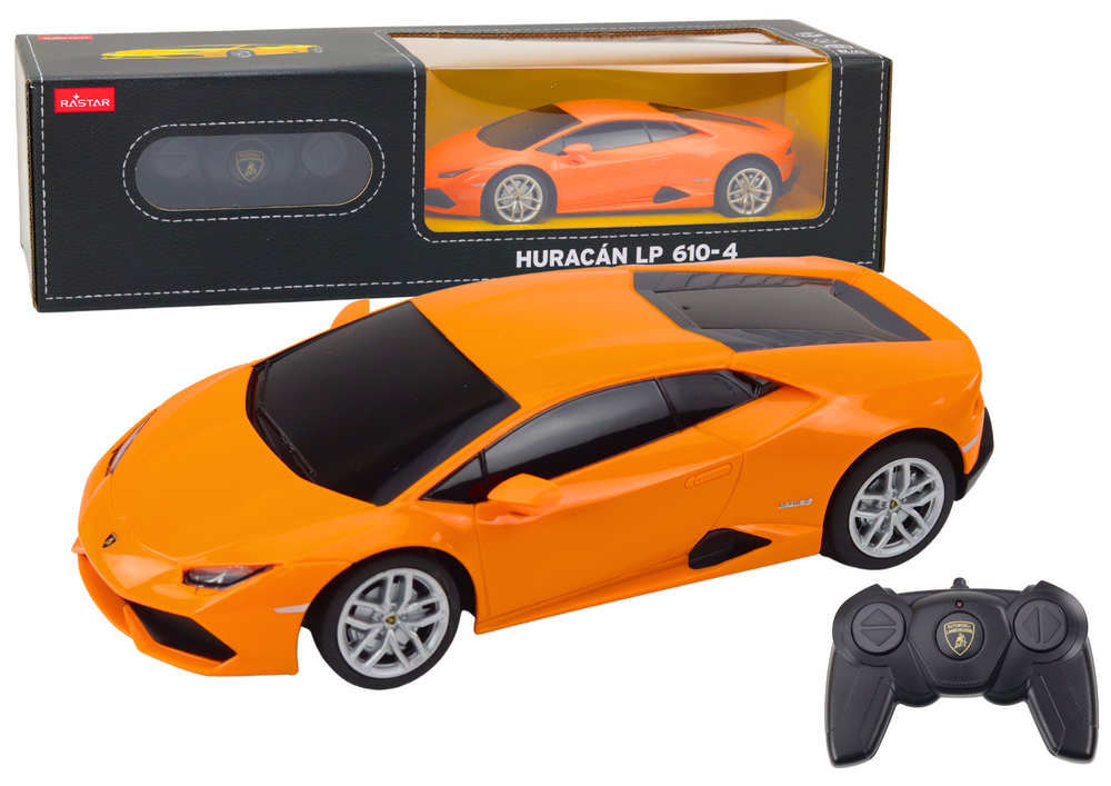 Nuotoliniu būdu valdomas Lamborghini Huracan automobilis 1:24, oranžinis