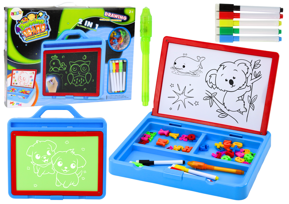 Magnetinė piešimo lenta 2in1, mėlyna