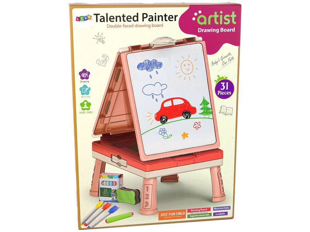 Daugiafunkcinis dvipusis žaidimų stalas 3in1, raudonas