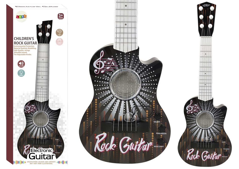 Žaislinė elektrinė gitara su šviesomis ir garsais