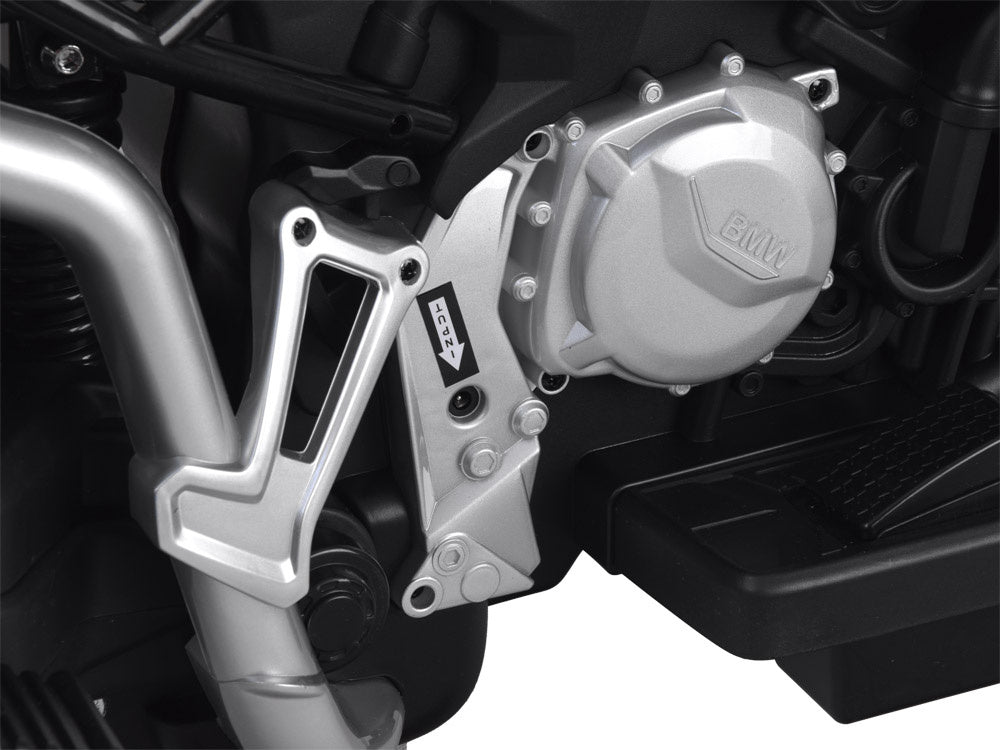 Vienvietis elektrinis policijos motociklas vaikams BMW, baltas