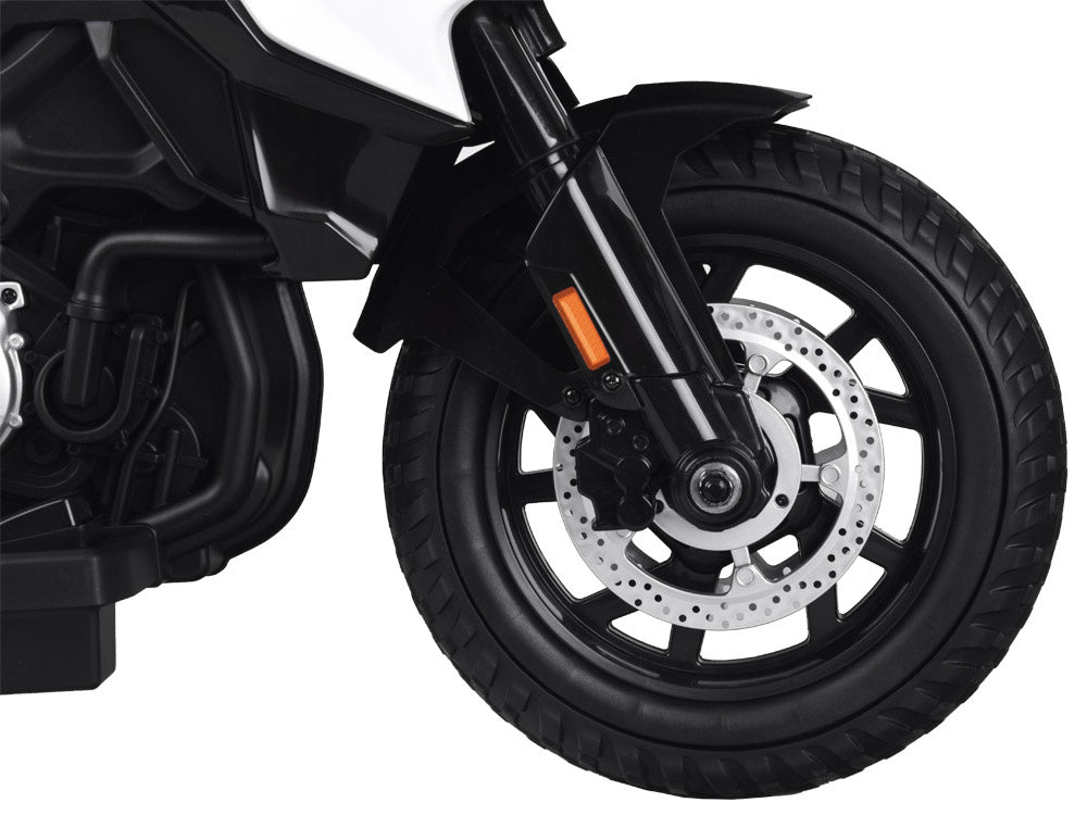 Vienvietis elektrinis policijos motociklas vaikams BMW, baltas