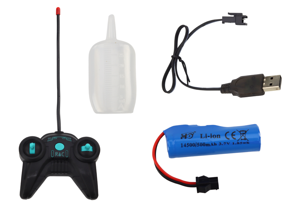 Nuotoliniu būdu valdomas automobilis su dūmų efektu, mėlynas