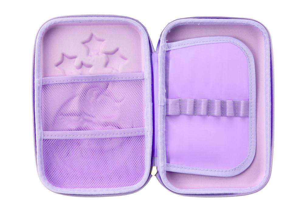 Didelis 3D penalas su vienaragio motyvais 23x15x5 cm, violetinis