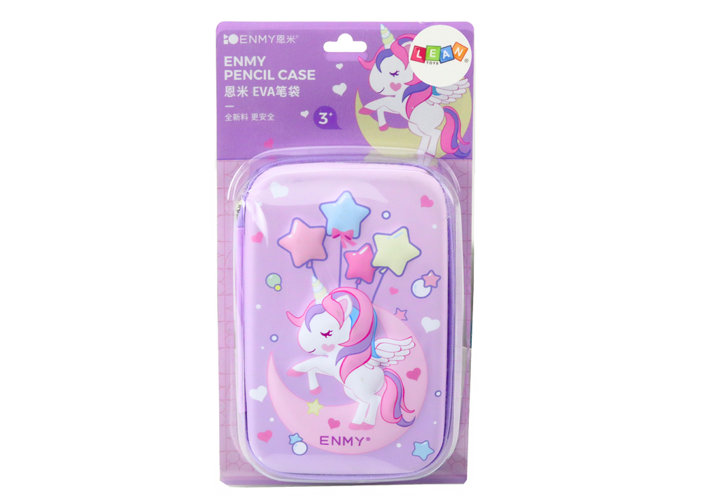 Didelis 3D penalas su vienaragio motyvais 23x15x5 cm, violetinis