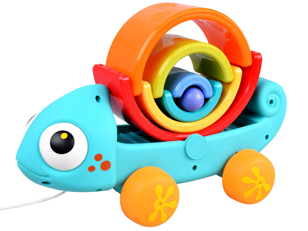 Montessori chameleonas su dėlionė