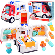 Žaislinis greitosios pagalbos automobilis su šviesos ir garso efektais