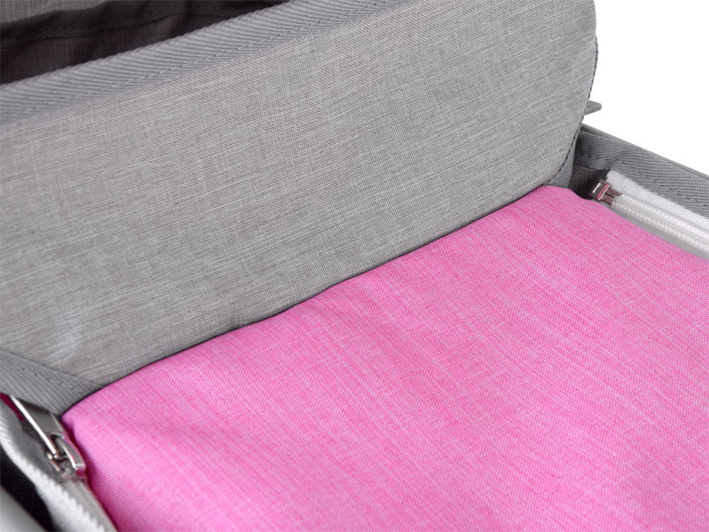 Daugiafunkcinis lėlių vežimėlis 4in1, pilkai rožinis