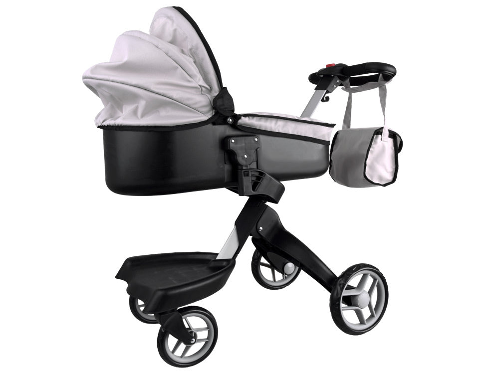 Didelis vežimėlis lėlėms, pilkas