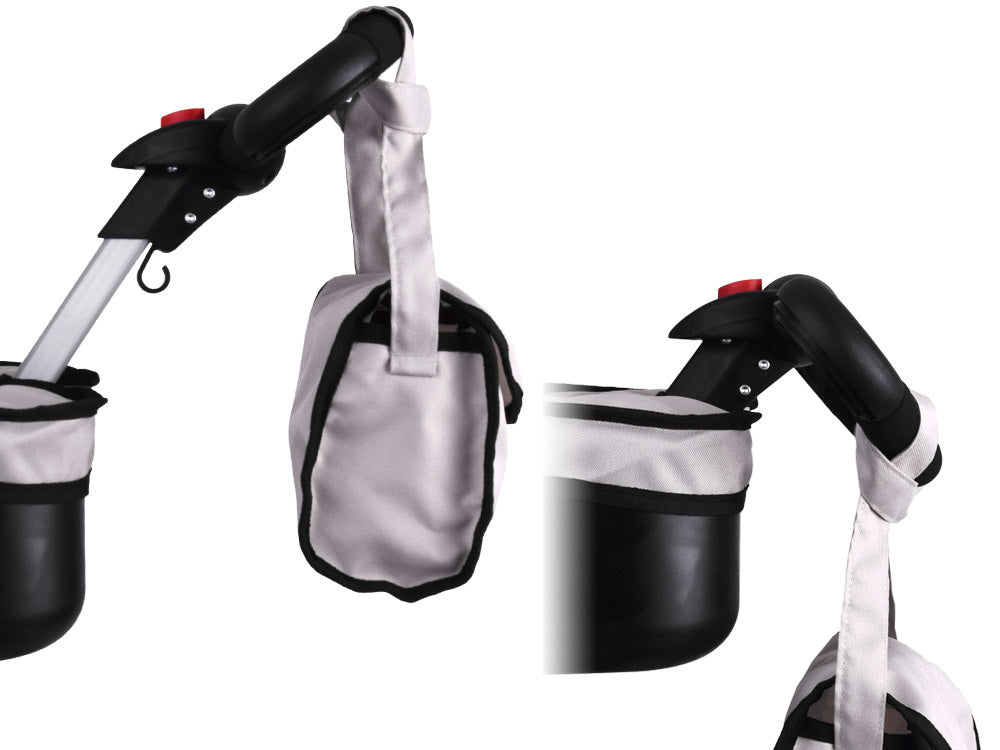 Didelis vežimėlis lėlėms, pilkas