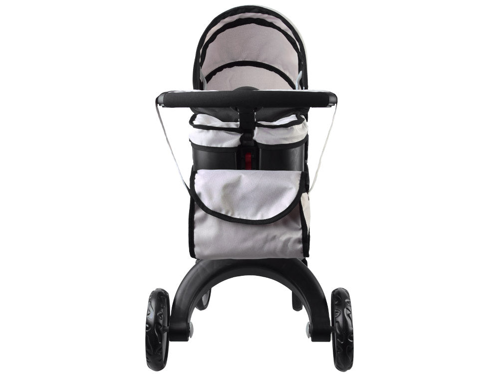 Didelis vežimėlis lėlėms, pilkas