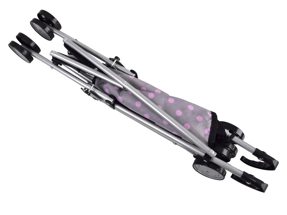 Lėlių vežimėlis, juodai rožinis