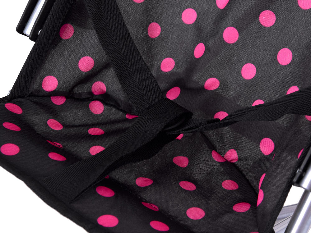 Lėlių vežimėlis, juodai rožinis