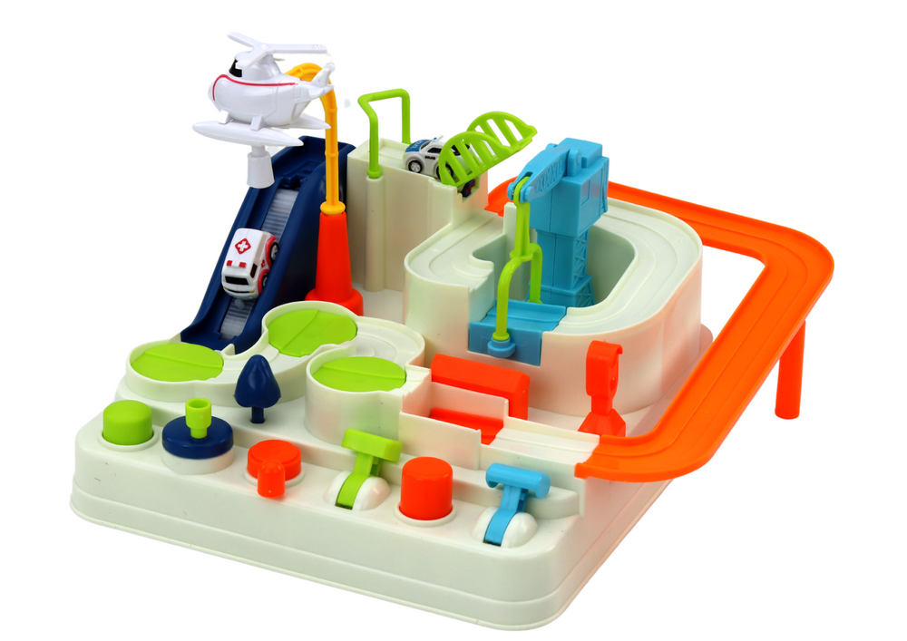 Interaktyvi automobilių stovėjimo aikštelė su kliūčių ruožu