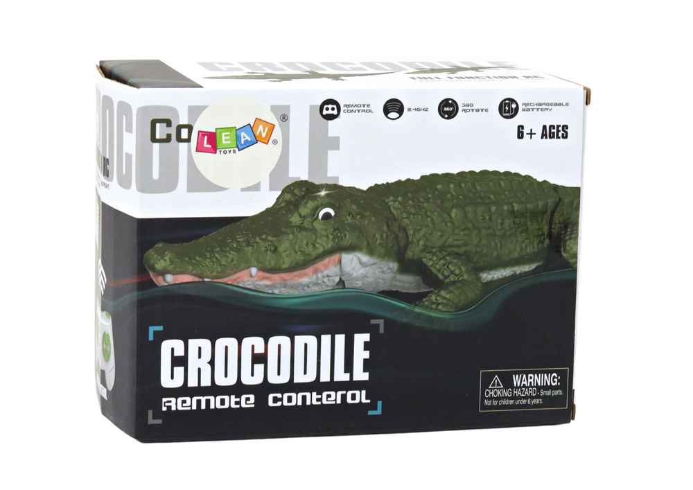 Nuotoliniu būdu valdomas krokodilas plūduriuojantis vandenyje