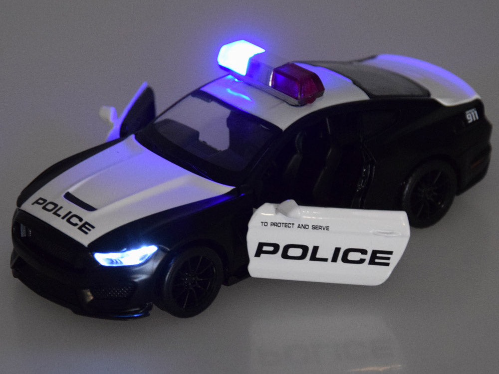 Metalinis policijos Ford Shelby GT350 automobilis su garso ir šviesos efektais