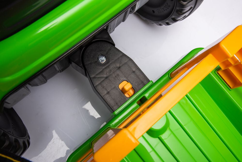 Vienvietis elektrinis traktorius su priekaba vaikams BBH-030, žalias