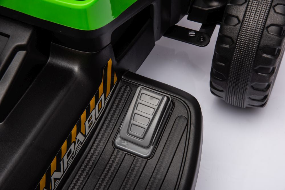 Vienvietis elektrinis traktorius su priekaba vaikams BBH-030, žalias