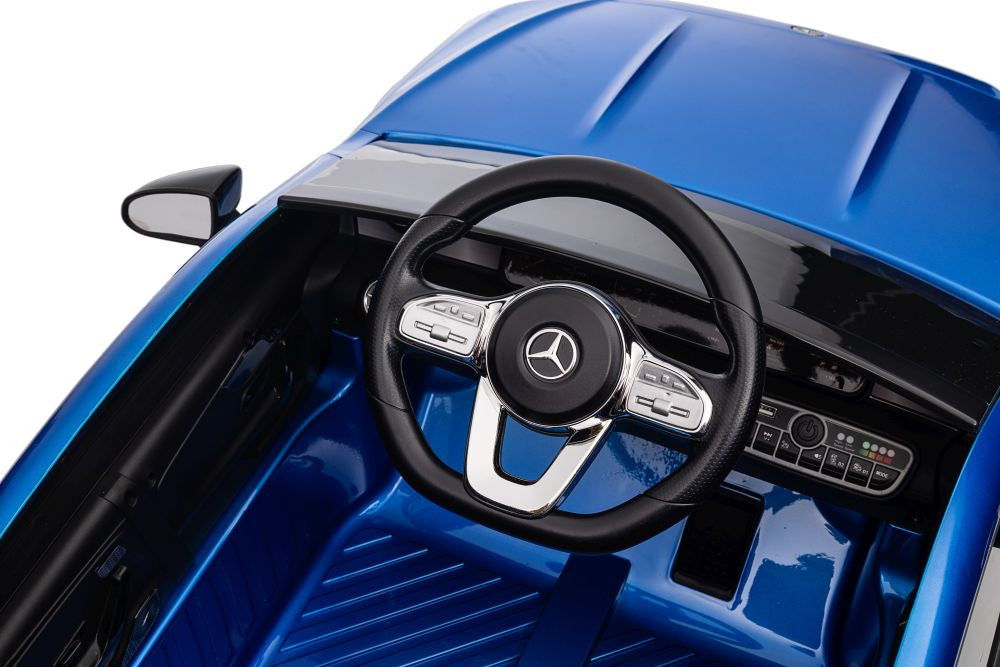 Vienvietis elektromobilis vaikams Mercedes CLA 45s AMG 4x4, mėlynas lakuotas