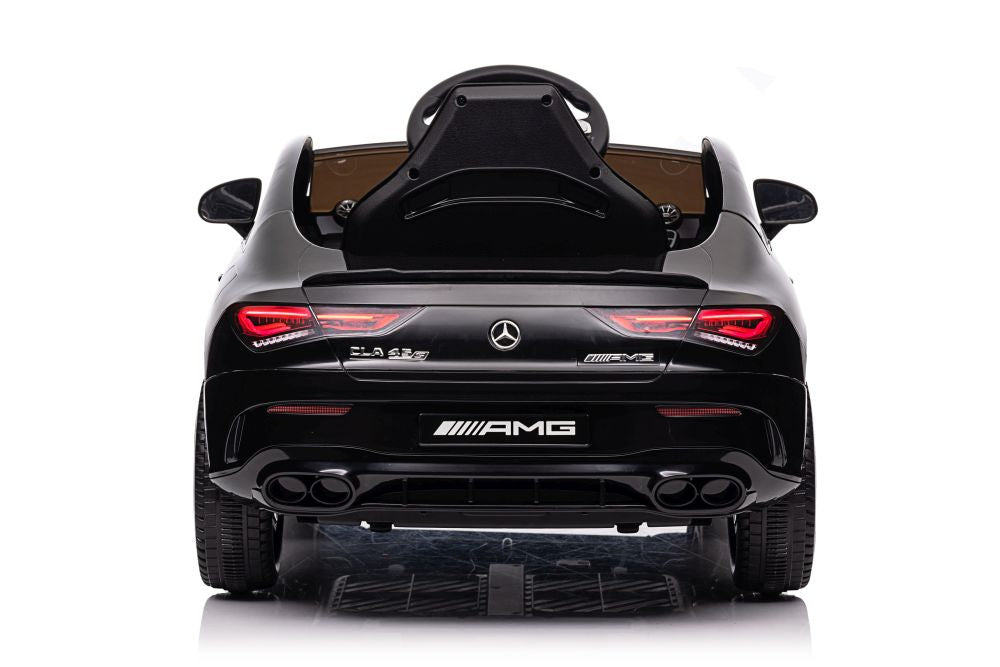 Vienvietis elektromobilis  vaikams  Mercedes CLA 45s AMG 4x4, juodas lakuotas