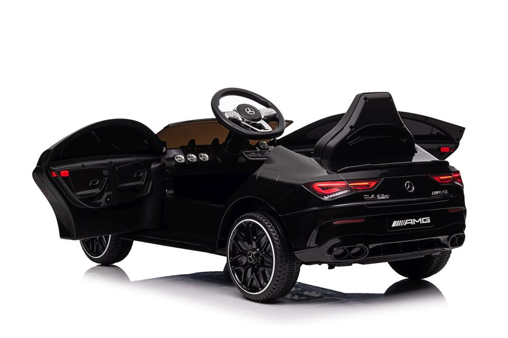 Vienvietis elektromobilis  vaikams  Mercedes CLA 45s AMG 4x4, juodas lakuotas