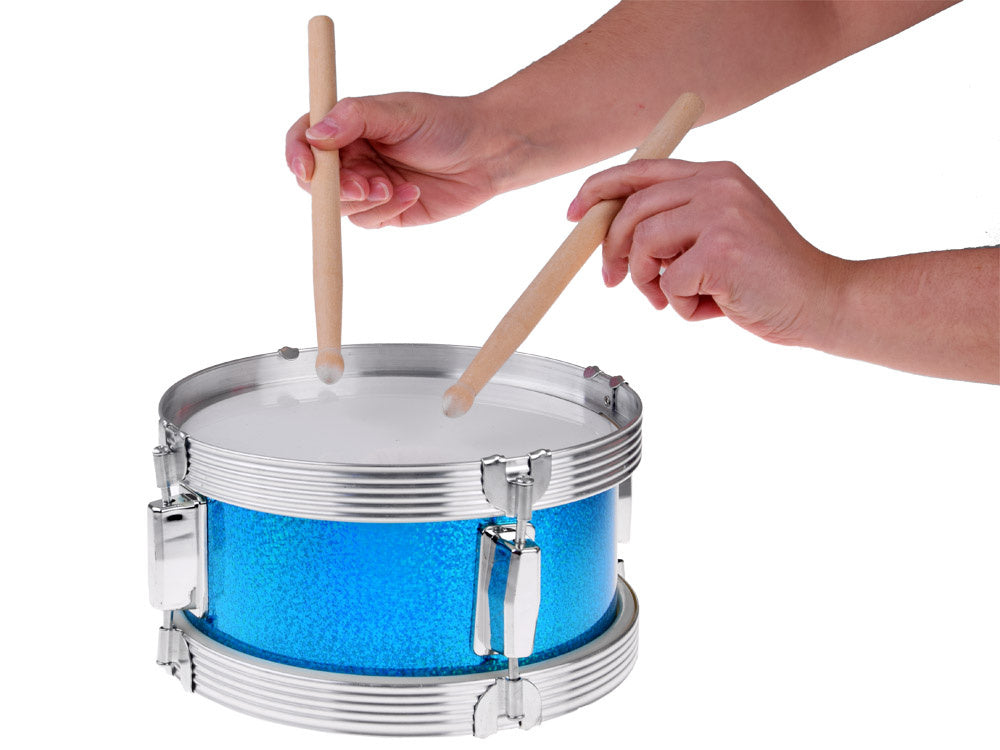 Vaikiškas būgnas su lazdelėmis, mėlynas