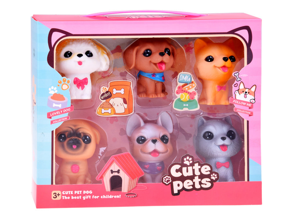 Guminių figūrėlių rinkinys 6 vnt, šuniukai