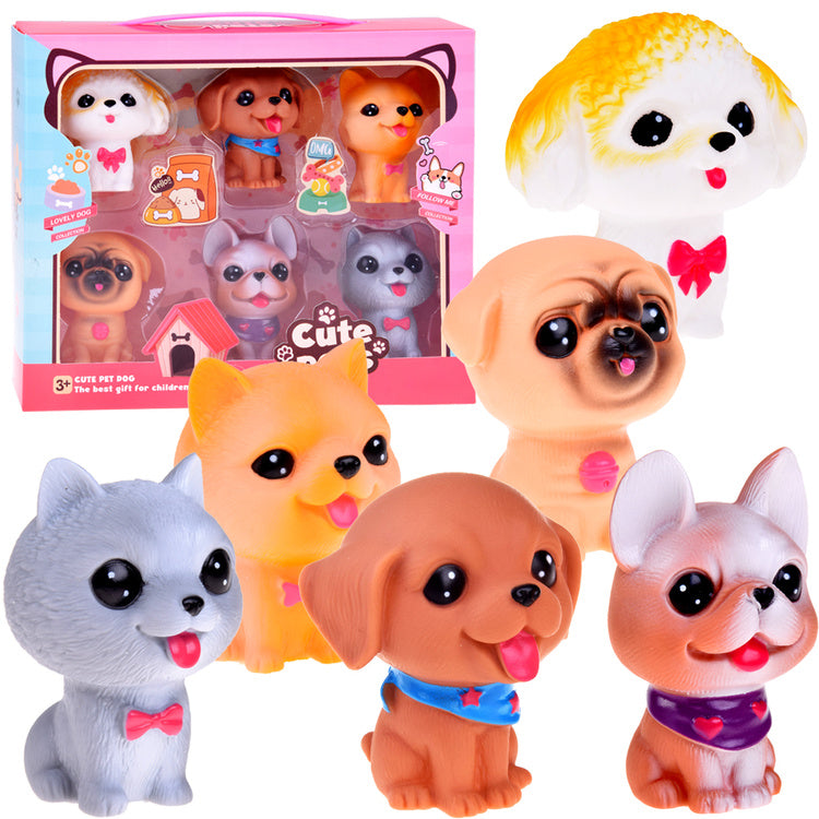 Guminių figūrėlių rinkinys 6 vnt, šuniukai