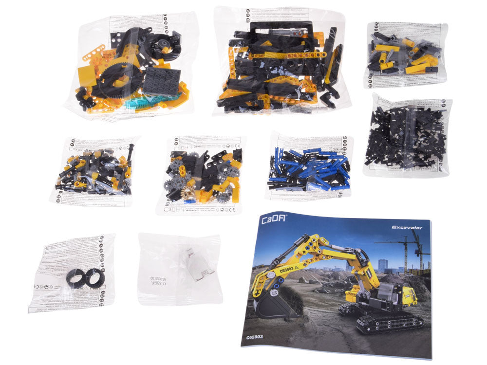 Statybinis ekskavatoriaus CaDA konstruktorius vaikams su judančiais elementai 467 vnt.