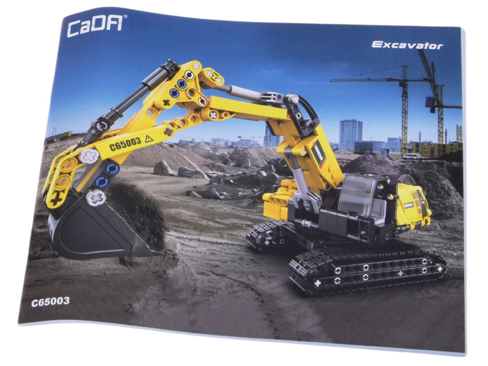 Statybinis ekskavatoriaus CaDA konstruktorius vaikams su judančiais elementai 467 vnt.