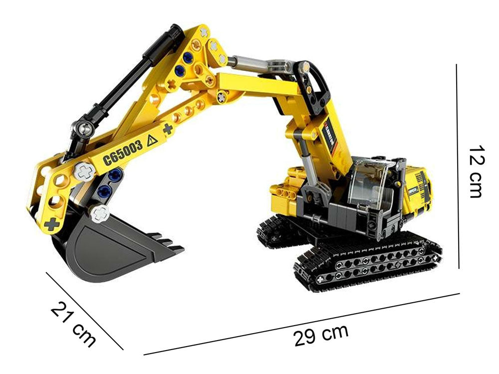 Statybinis ekskavatoriaus CaDA konstruktorius vaikams su judančiais elementai 467 vnt.