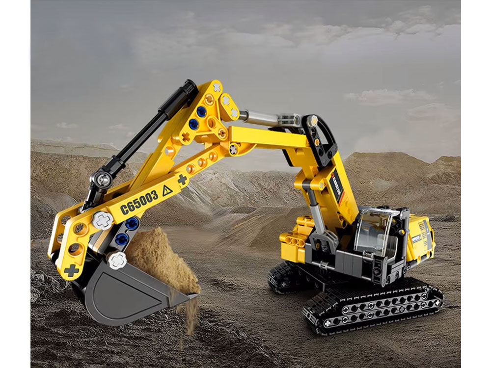 Statybinis ekskavatoriaus CaDA konstruktorius vaikams su judančiais elementai 467 vnt.