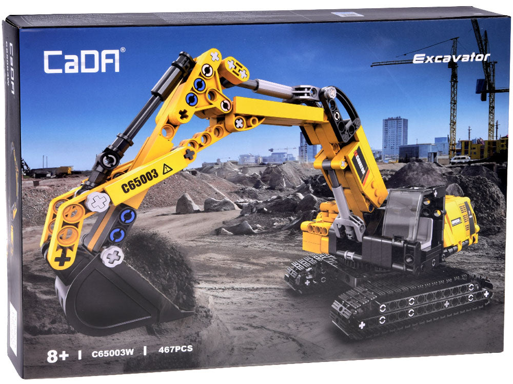 Statybinis ekskavatoriaus CaDA konstruktorius vaikams su judančiais elementai 467 vnt.