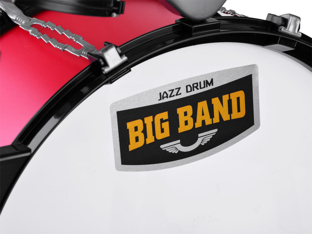 Vaikiškas būgnų rinkinys su kėde, raudonas