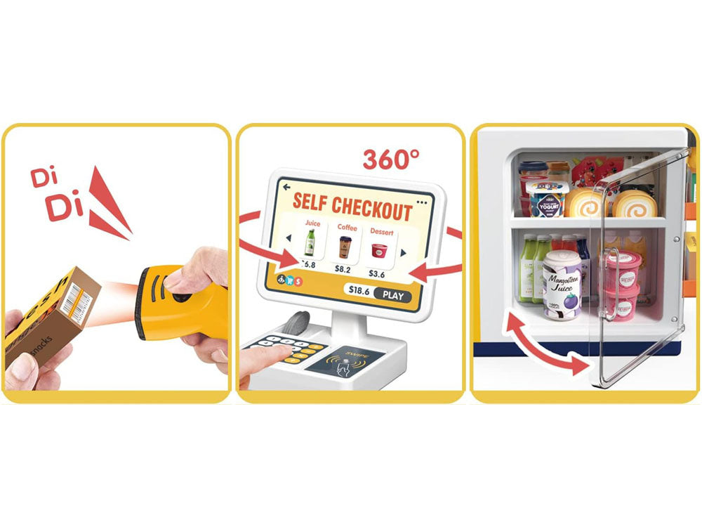 Žaislinė savitarnos parduotuvė su priedais