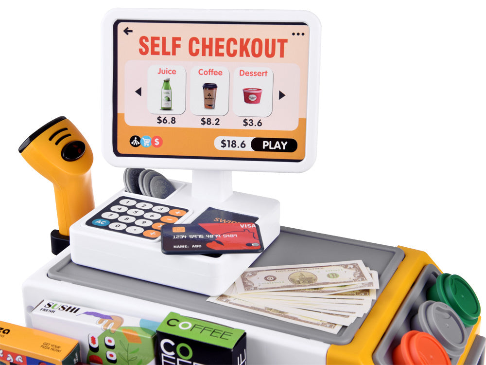 Žaislinė savitarnos parduotuvė su priedais