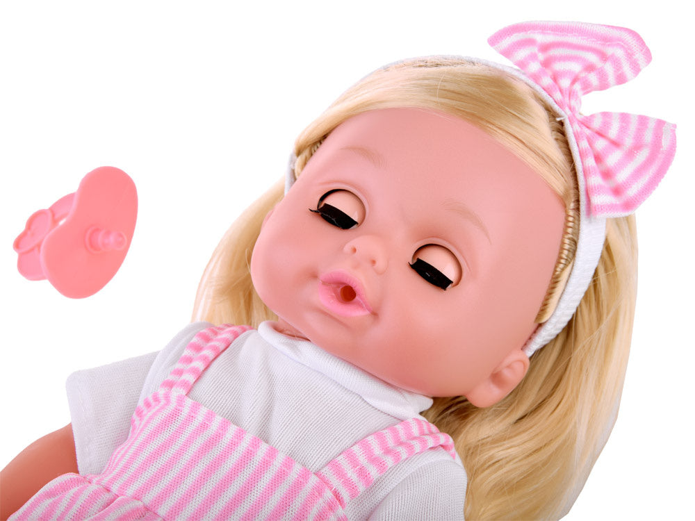 Interaktyvi lėlė kūdikis su priedais ir garso efektais, rožinė