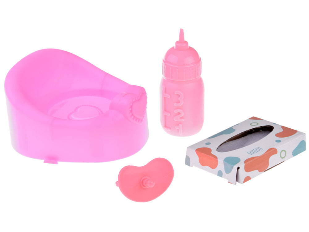 Interaktyvi lėlė kūdikis su priedais ir garso efektais, rožinė