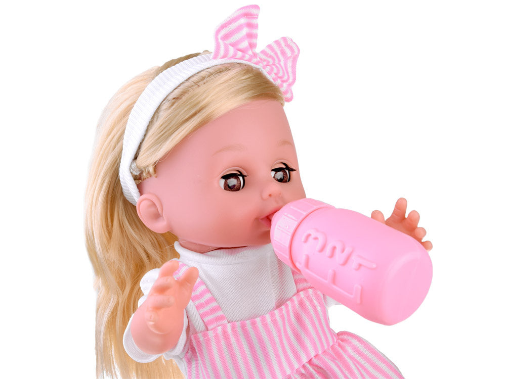 Interaktyvi lėlė kūdikis su priedais ir garso efektais, rožinė