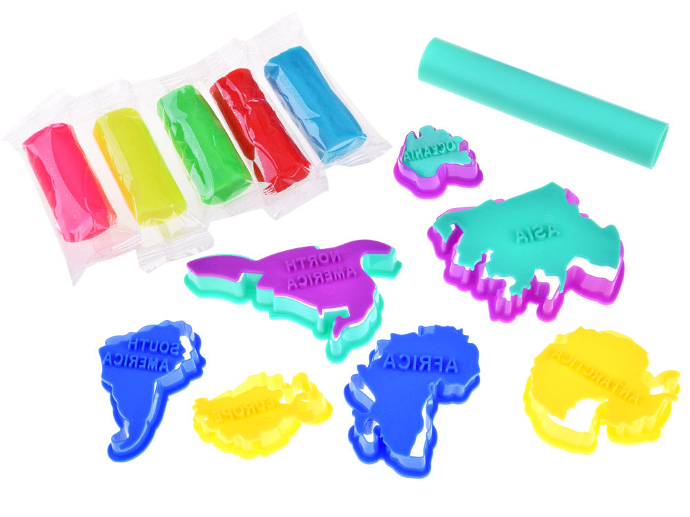 Mokomasis pasaulio žemėlapio plastilino rinkinys