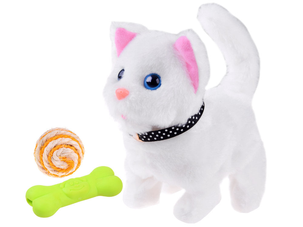 Interaktyvus kačiukas su priedais ir garso efektais, baltas