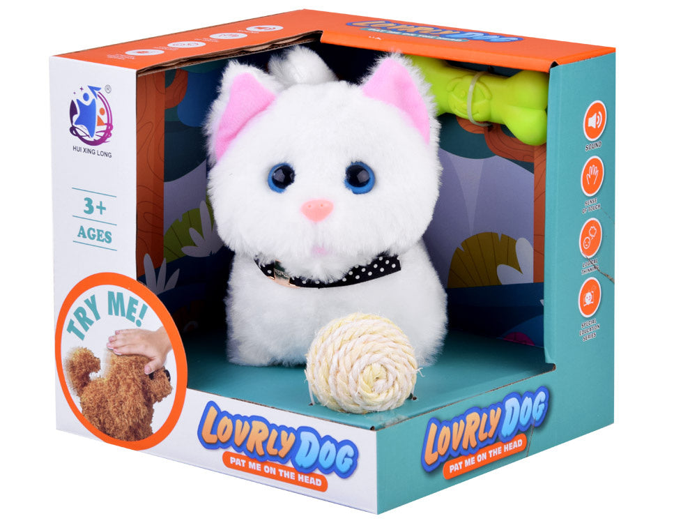 Interaktyvus kačiukas su priedais ir garso efektais, baltas