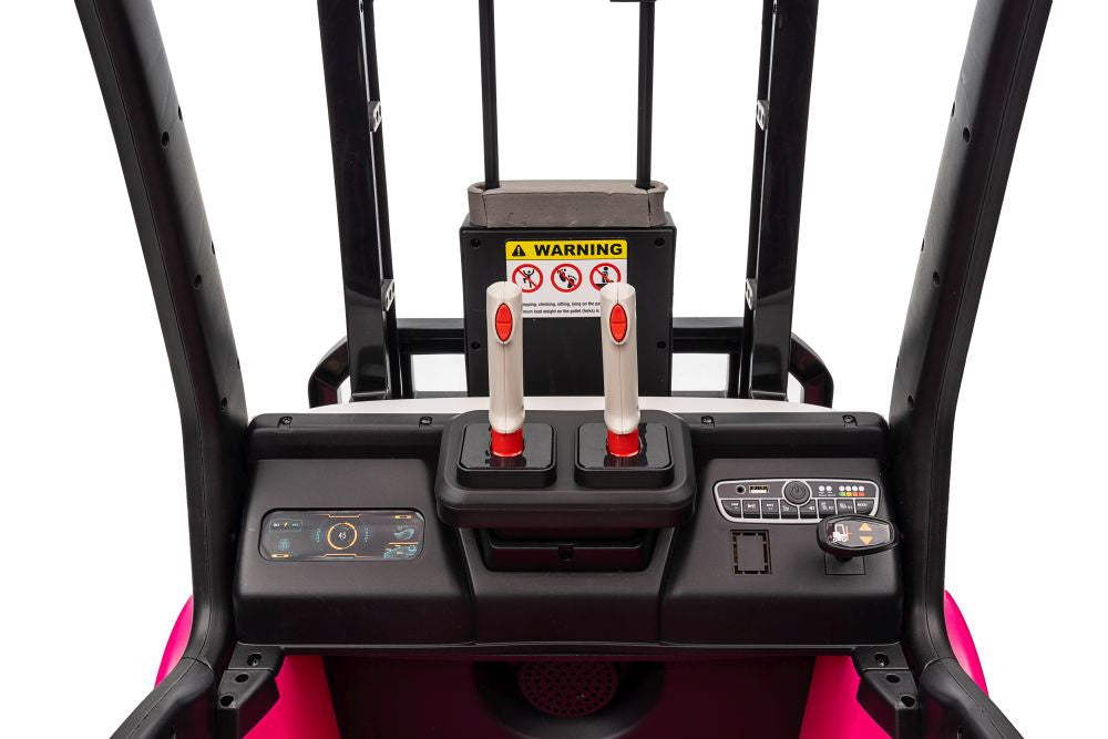 Vienvietis elektrinis šakinis krautuvas vaikams XMX638, rožinis