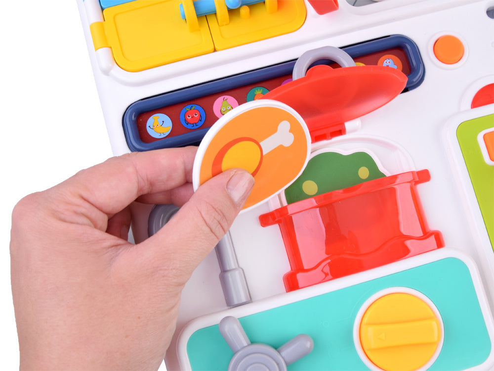 Manipuliacinė Montessori stalo virtuvė su garso ir šviesos efektais