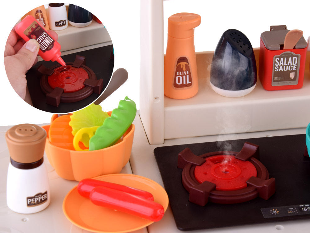 Vaikiška virtuvėlė su priedais 63 vnt., raudona